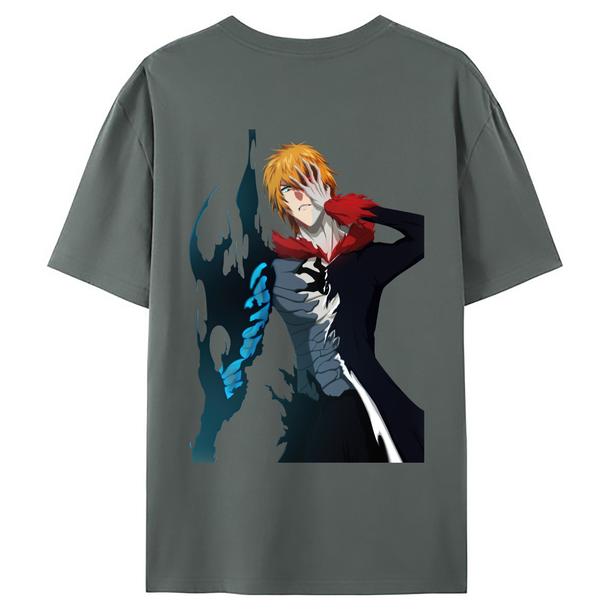 （画像用） ブリーチ 黒崎一護（くろさき いちご）BLEACH Kurosaki Ichigo 綿100％ メンズ半袖Tシャツ（バックプリント） 通気性
